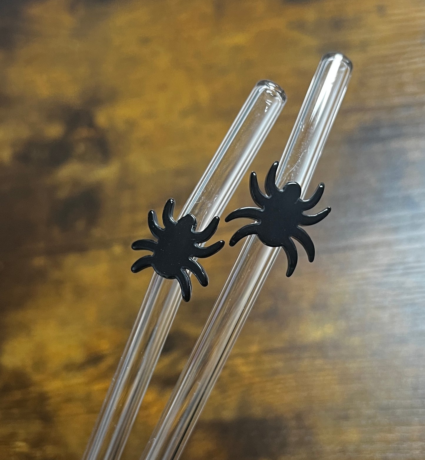 wiederverwendbare Glasstrohhalme | 3D Form Spinne | für 500 ml Glasbecher