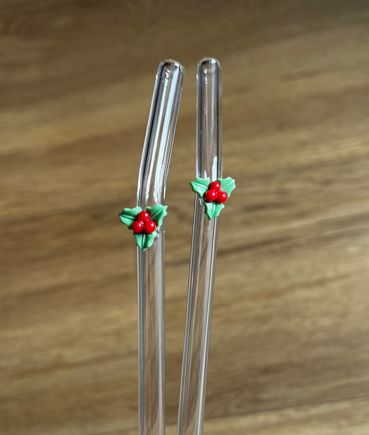 wiederverwendbare Glasstrohhalme | 3D Form Zweige | für 500 ml Glasbecher