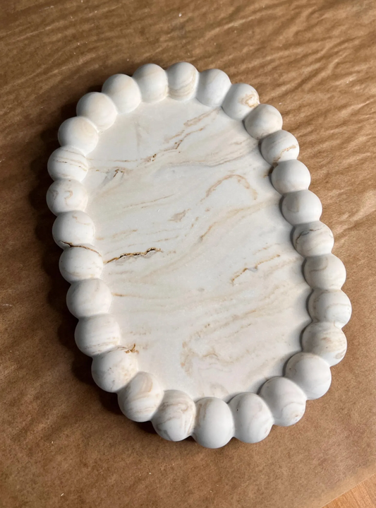 Keramik-Deko | Bubble Tablett und/oder Untersetzer | Marmor oder einfarbig | minimalistisch | wasserfest | einzeln oder als Set