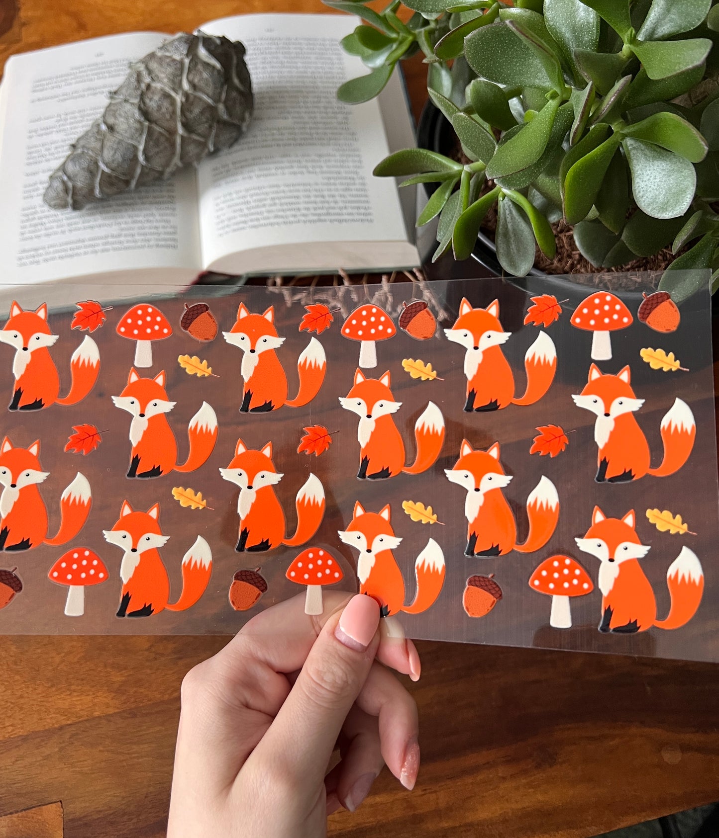 [ Doppelseitig ] 450 ml Teeglas mit Griff / Henkel | Füchse