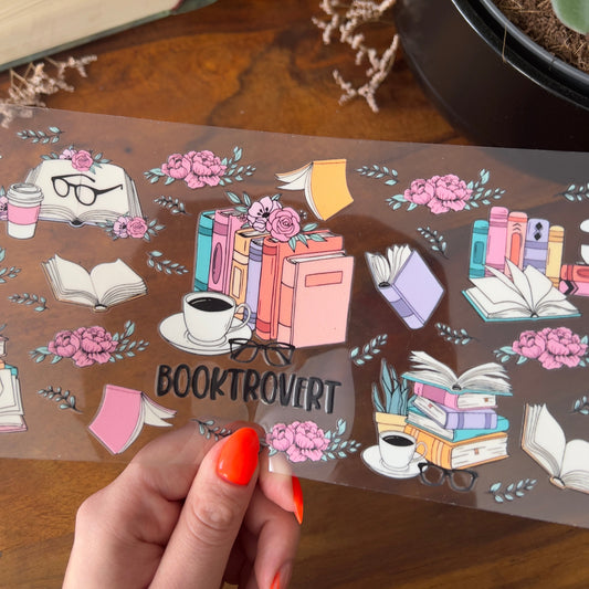 [ Doppelseitig ] 500 ml Trinkglas mit Deckel und Strohhalm | Booktrovert