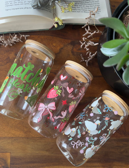 [ Doppelseitig ] 500 ml Trinkglasaufkleber | Avocado