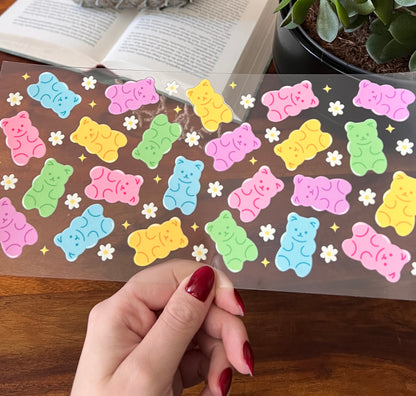 [ Doppelseitig ] 450 ml Teeglas mit Griff / Henkel | Gummibären