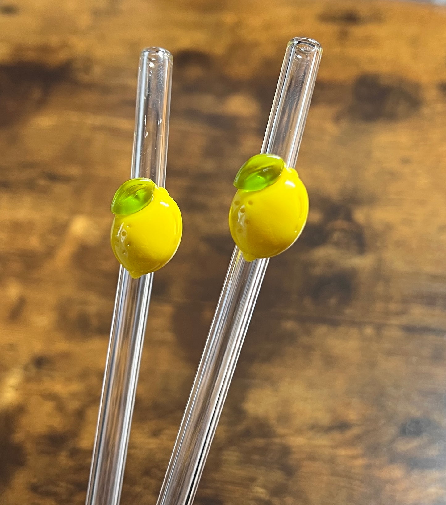 wiederverwendbare Glasstrohhalme | 3D Form Zitrone | für 500 ml Glasbecher