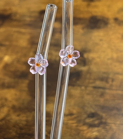 wiederverwendbare Glasstrohhalme | 3D Form Blume | für 500 ml Glasbecher