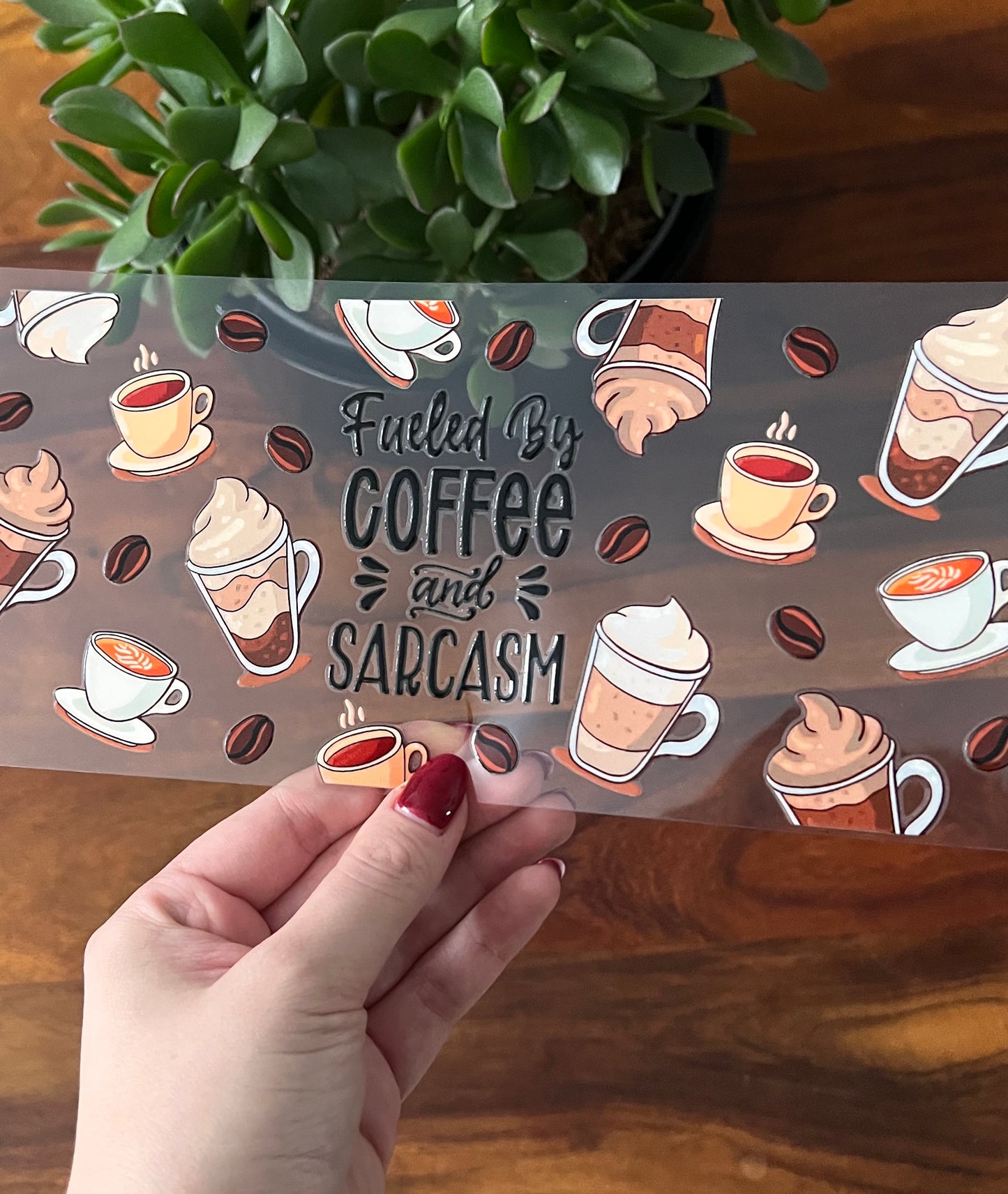 [ Doppelseitig ] 450 ml Teeglas mit Griff / Henkel | coffee and sarcasm