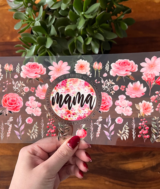 [ Doppelseitig ] 500 ml Trinkglas mit Deckel und Strohhalm | Mama