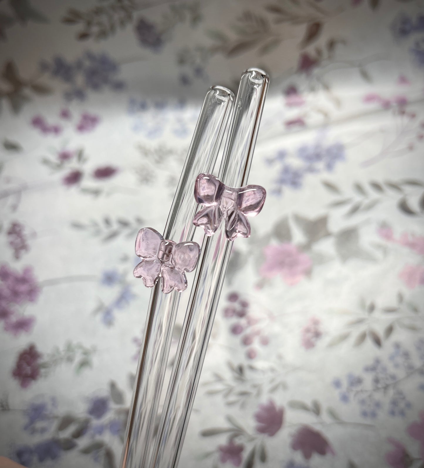 wiederverwendbare Glasstrohhalme | 3D Form Schleife | für 500 ml Glasbecher