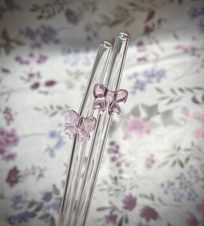 wiederverwendbare Glasstrohhalme | 3D Form Schleife | für 500 ml Glasbecher