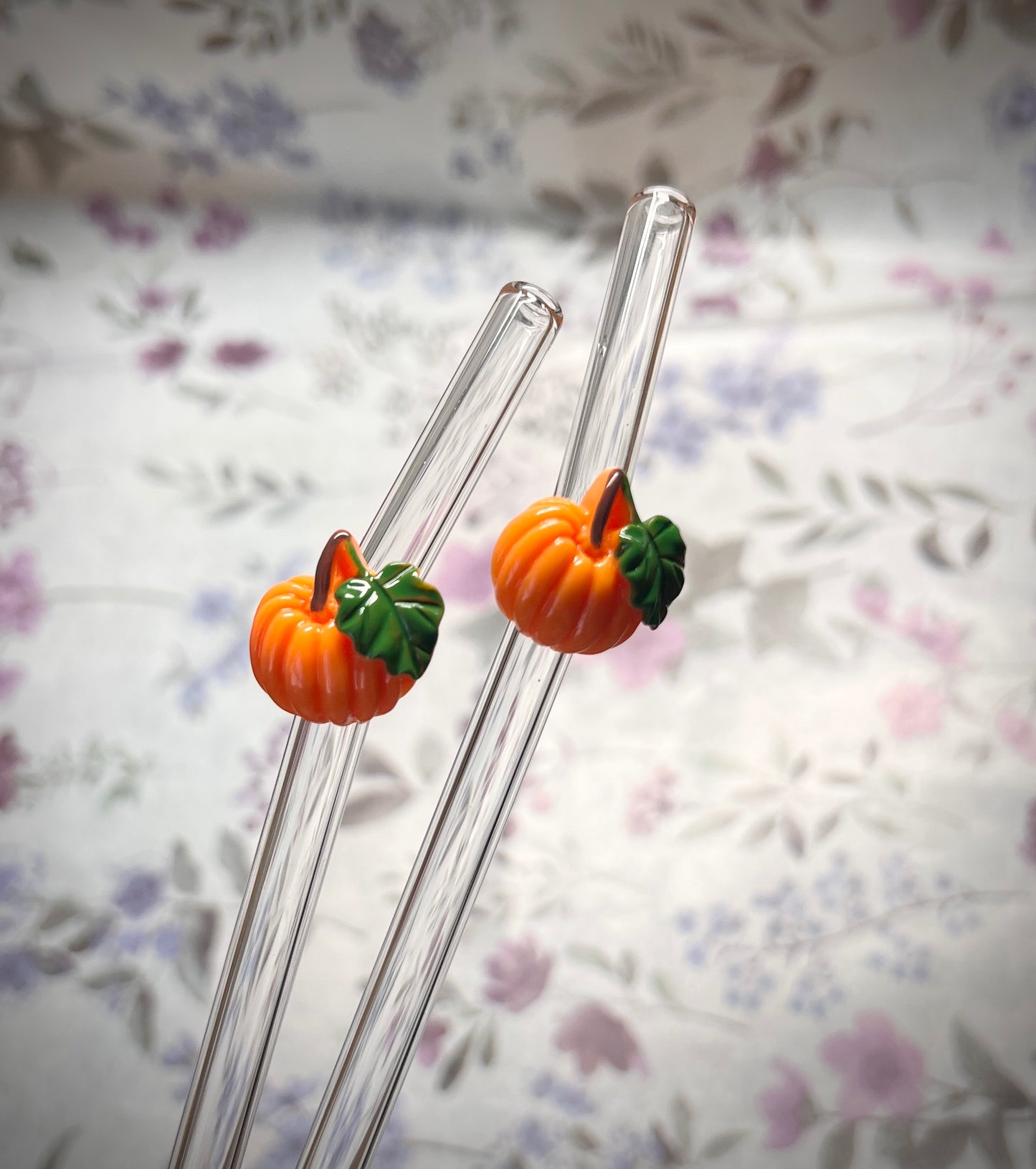 wiederverwendbare Glasstrohhalme | 3D Form Kürbis | für 500 ml Glasbecher