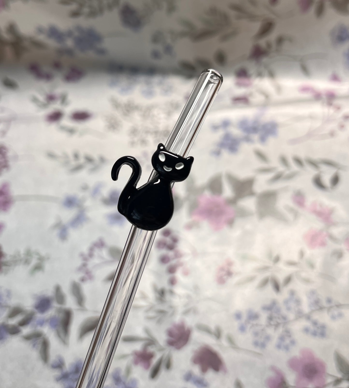 wiederverwendbare Glasstrohhalme | 3D Form Katze | für 500 ml Glasbecher