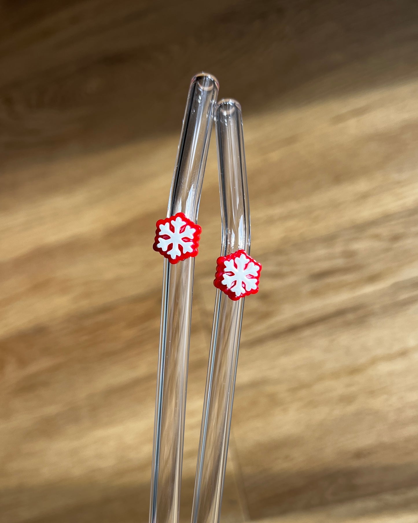 wiederverwendbare Glasstrohhalme | 3D Form Flocke | für 500 ml Glasbecher