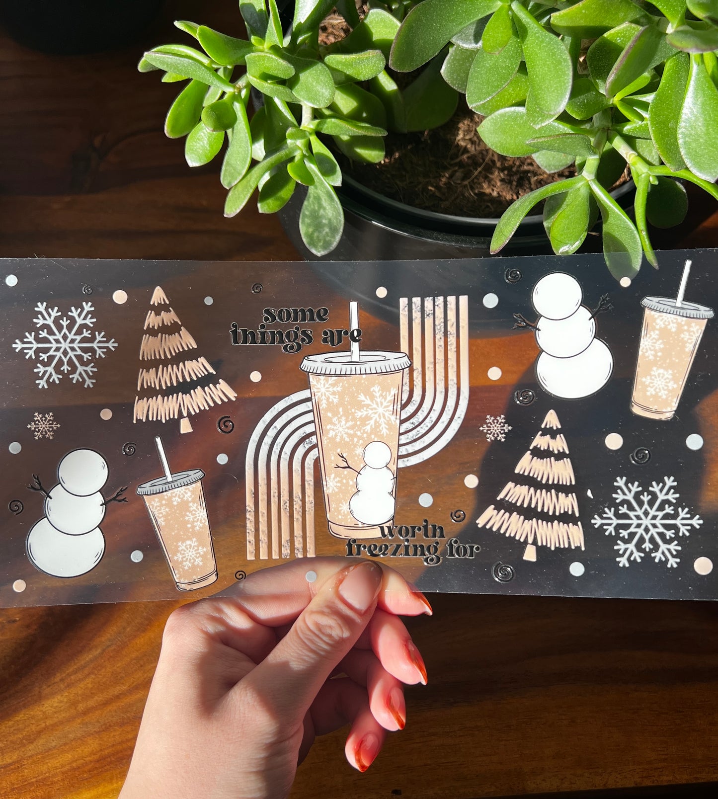 [ Doppelseitig ] 450 ml Teeglas mit Griff / Henkel | freezing