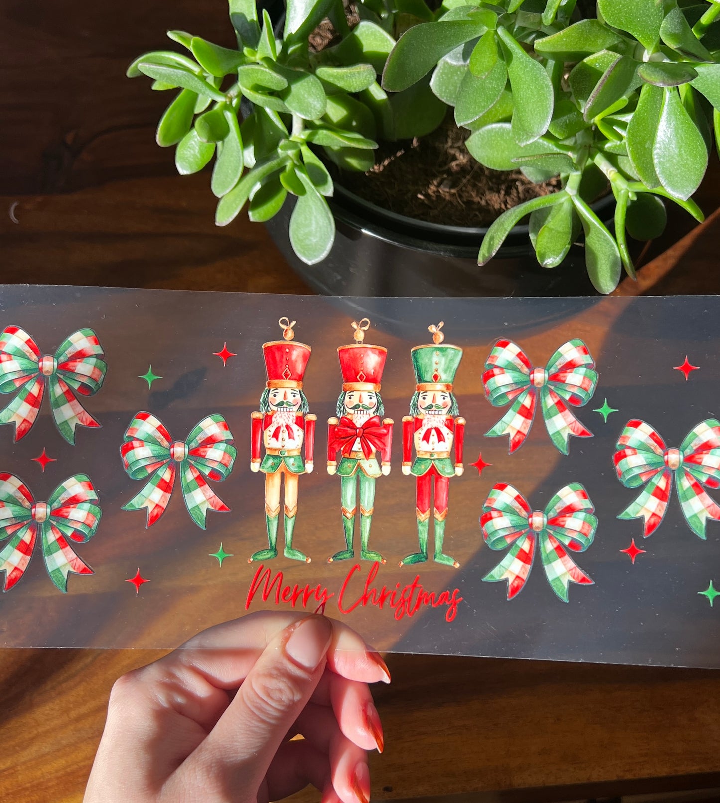 [ Doppelseitig ] 500 ml Trinkglasaufkleber | Nussknacker