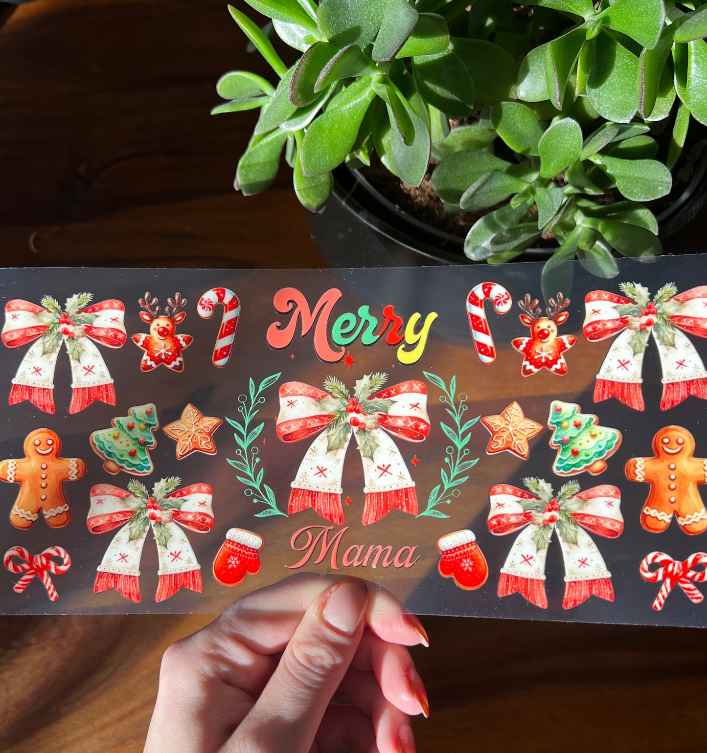 [ Doppelseitig ] 450 ml Teeglas mit Griff / Henkel | X-Mas Mama