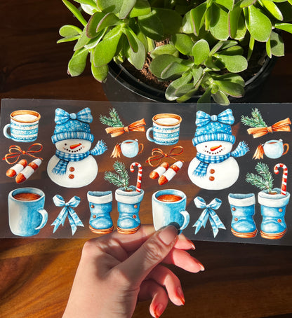 [ Doppelseitig ] 500 ml Trinkglasaufkleber | Winter