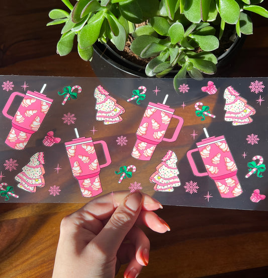 [ Doppelseitig ] 450 ml Teeglas mit Griff / Henkel | Winter Tumblr