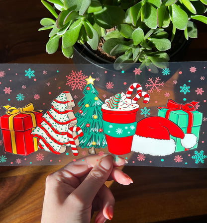 [ Doppelseitig ] 500 ml Trinkglasaufkleber | Heilig Abend