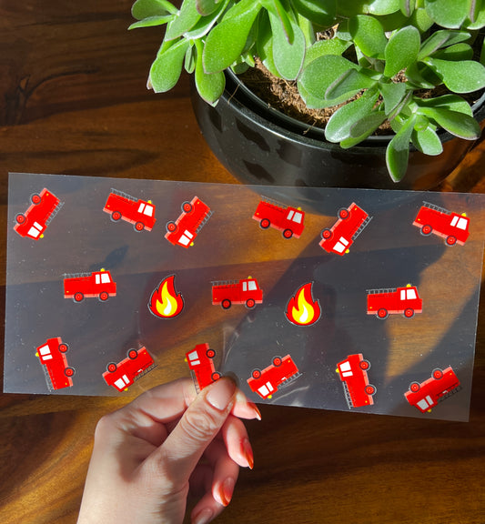 [ Doppelseitig ] 450 ml Teeglas mit Griff / Henkel | Feuerwehr