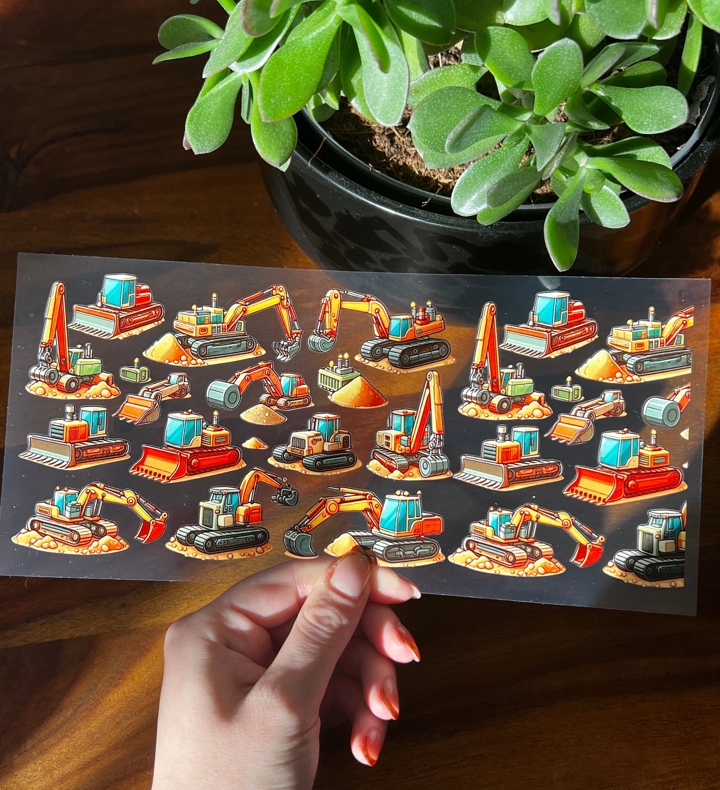 [ Doppelseitig ] 450 ml Teeglas mit Griff / Henkel | Bagger