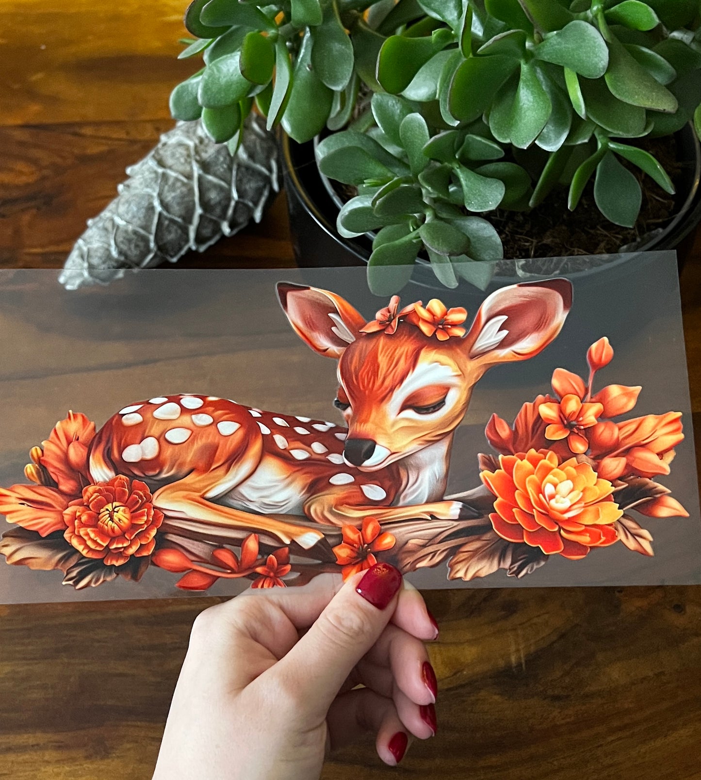 [ Doppelseitig ] 500 ml Trinkglas mit Deckel und Strohhalm | Reh