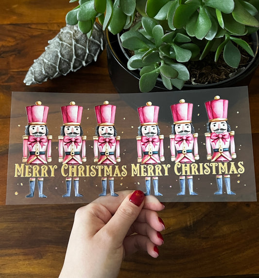 [ Doppelseitig ] 500 ml Trinkglas mit Deckel und Strohhalm | Nussknacker pink