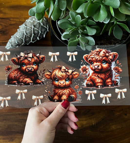 [ Doppelseitig ] 500 ml Trinkglas mit Deckel und Strohhalm | Hochlandkuh