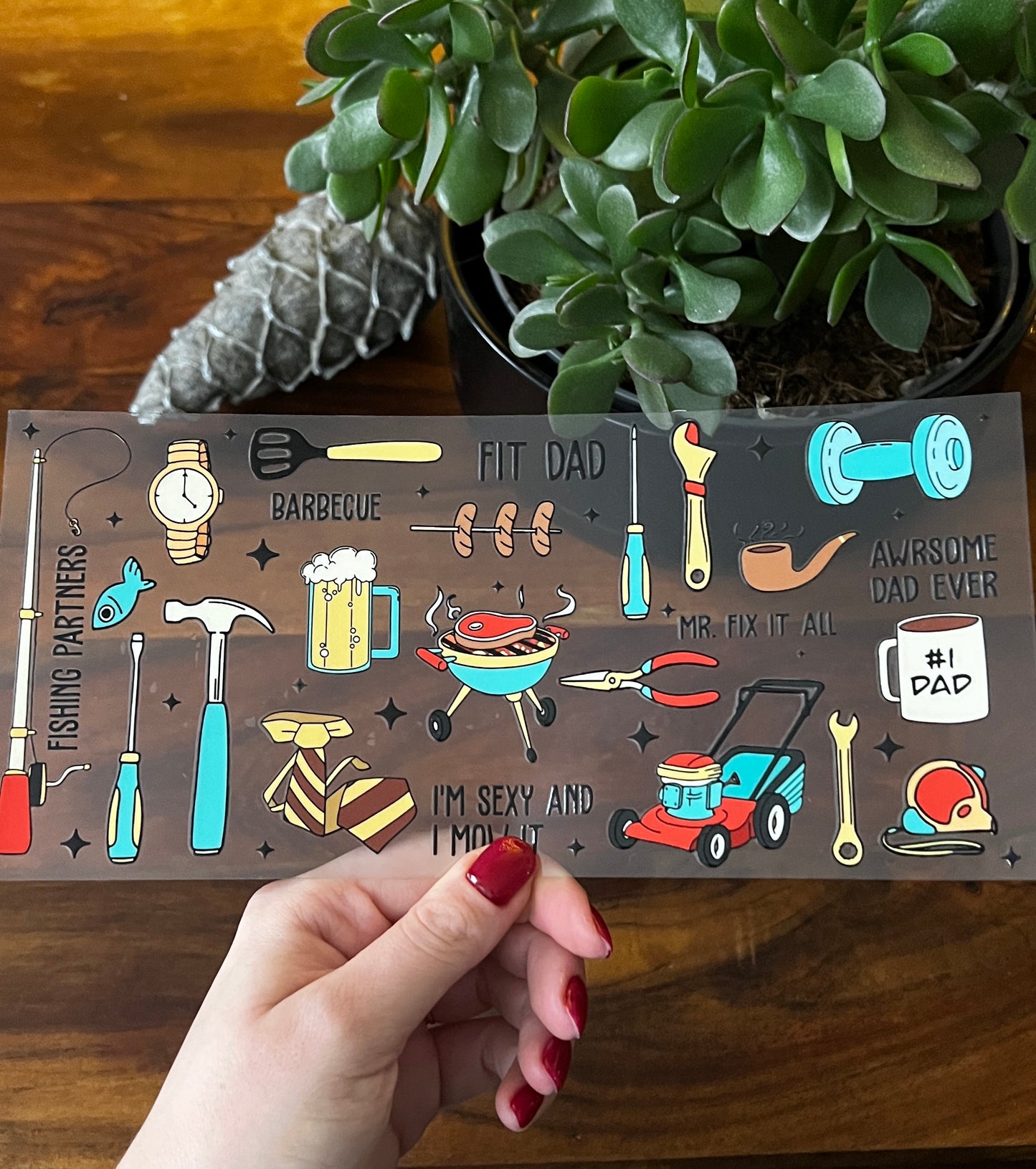 [ Doppelseitig ] 500 ml Trinkglas mit Deckel und Strohhalm | Dad