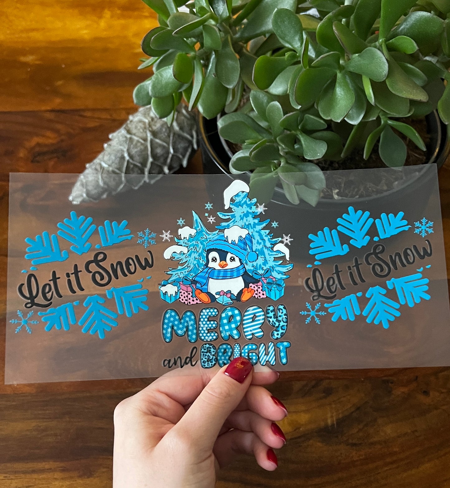 [ Doppelseitig ] 500 ml Trinkglas mit Deckel und Strohhalm | Pinguin