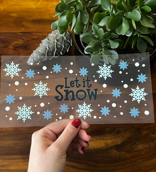 [ Doppelseitig ] 500 ml Trinkglas mit Deckel und Strohhalm | Let it snow