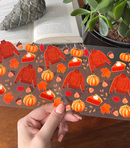 [ Doppelseitig ] 500 ml Trinkglasaufkleber | Rollkragen