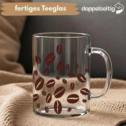 [ Doppelseitig ] 450 ml Teeglas mit Griff / Henkel | Papa