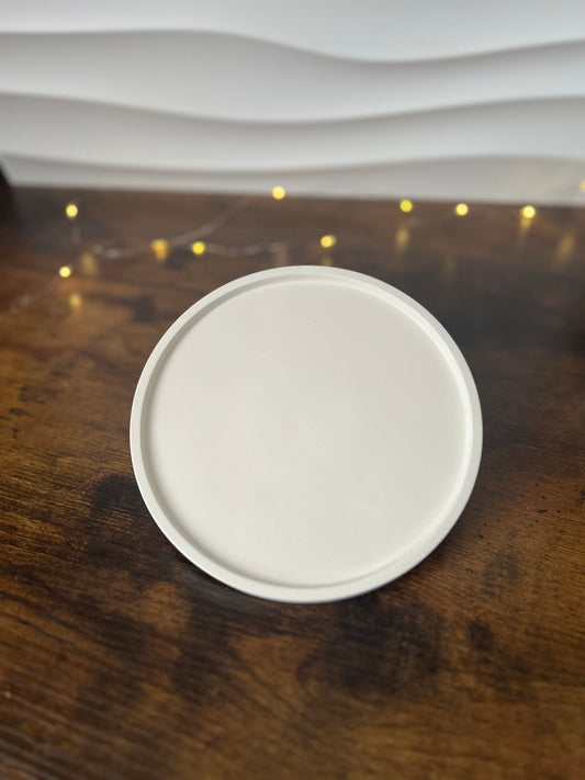 Keramik-Dekotablett rund | Teller | Schmuckablage | in beige und weitere Farben | minimalistisch | wasserabperlend