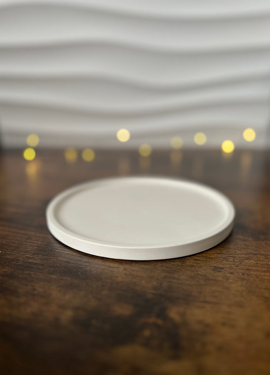 Keramik-Dekotablett rund | Teller | Schmuckablage | in beige und weitere Farben | minimalistisch | wasserabperlend